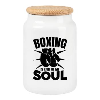 Boxer Motivation - Keksdose mit Holzdeckel - Weiß - Vorne