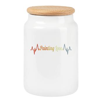 Painters and varnishers heart palpitations - Cookie Jar with Wooden Lid - white - Front
