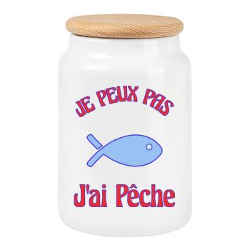 POISSON. SARDINE. POISSON. POISSON D'AVRIL. MER - Boîte à biscuits avec couvercle en bois - blanc - Devant