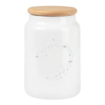 Cerf Fantaisie Constellation Bois - Boîte à biscuits avec couvercle en bois - blanc - Devant