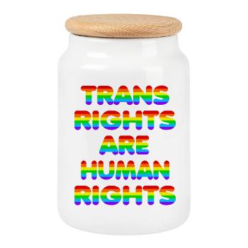 Trans Rights for CSD Christopher Street Day - Keksdose mit Holzdeckel - Weiß - Vorne