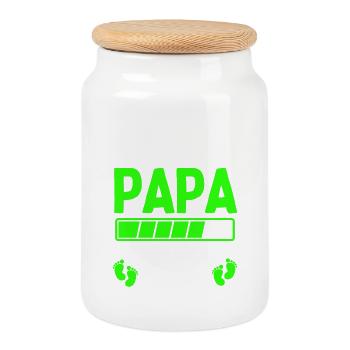 Futur Papa 2024 Papa En Cours - Boîte à biscuits avec couvercle en bois - blanc - Devant