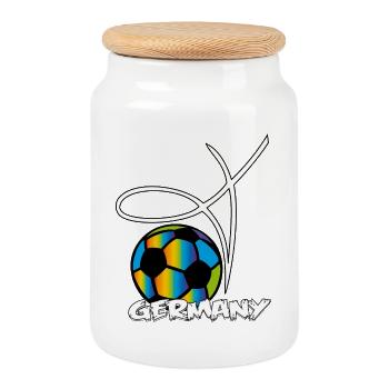 Fußball , Deutschland, Sport - Keksdose mit Holzdeckel - Weiß - Vorne