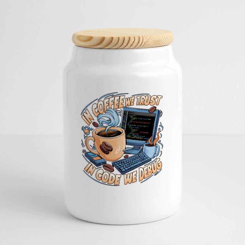 KaffeeCode Debug: In Code Wir Debuggen Keksdose mit Holzdeckel