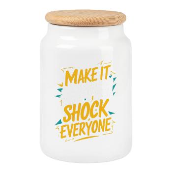 Citation motivante pour que cela se produise - Boîte à biscuits avec couvercle en bois - blanc - Devant