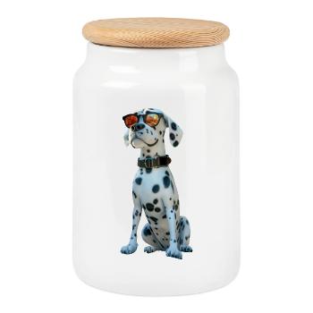 Dalmatiner Hunde Liebhaber Ich Liebe Dalmatiner - Keksdose mit Holzdeckel - Weiß - Vorne