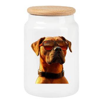 Rhodesian Ridgeback Hunting Dog Dogs Pride Ridgeback - Cookie Jar with Wooden Lid - white - Front