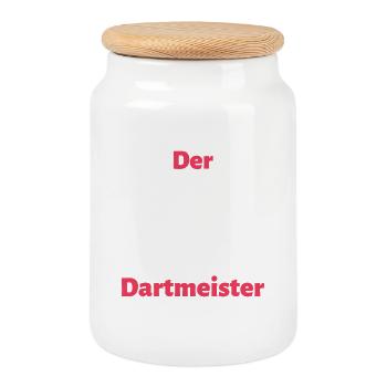 The Darts Master - Cookie Jar with Wooden Lid - white - Front