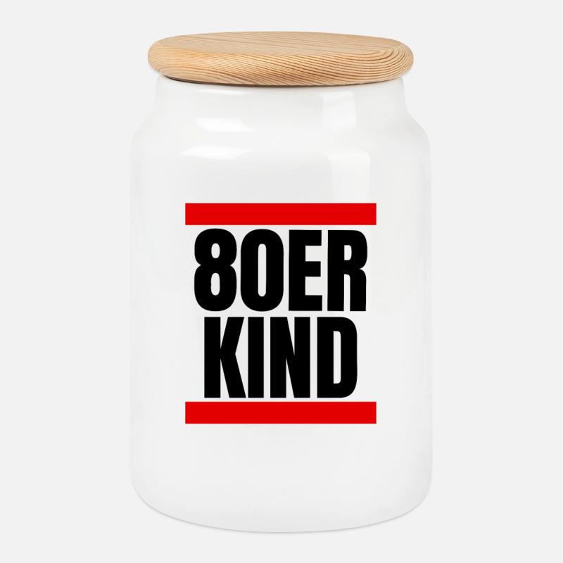 80er Kind - Keksdose mit Holzdeckel - Weiß