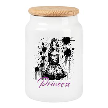 Princess - Keksdose mit Holzdeckel - Weiß - Vorne
