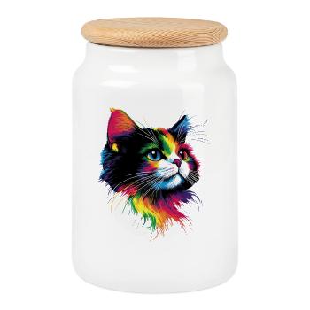 Chat Ragdoll Chat Ragdoll Chat Mignon Chats Ragdoll - Boîte à biscuits avec couvercle en bois - blanc - Devant