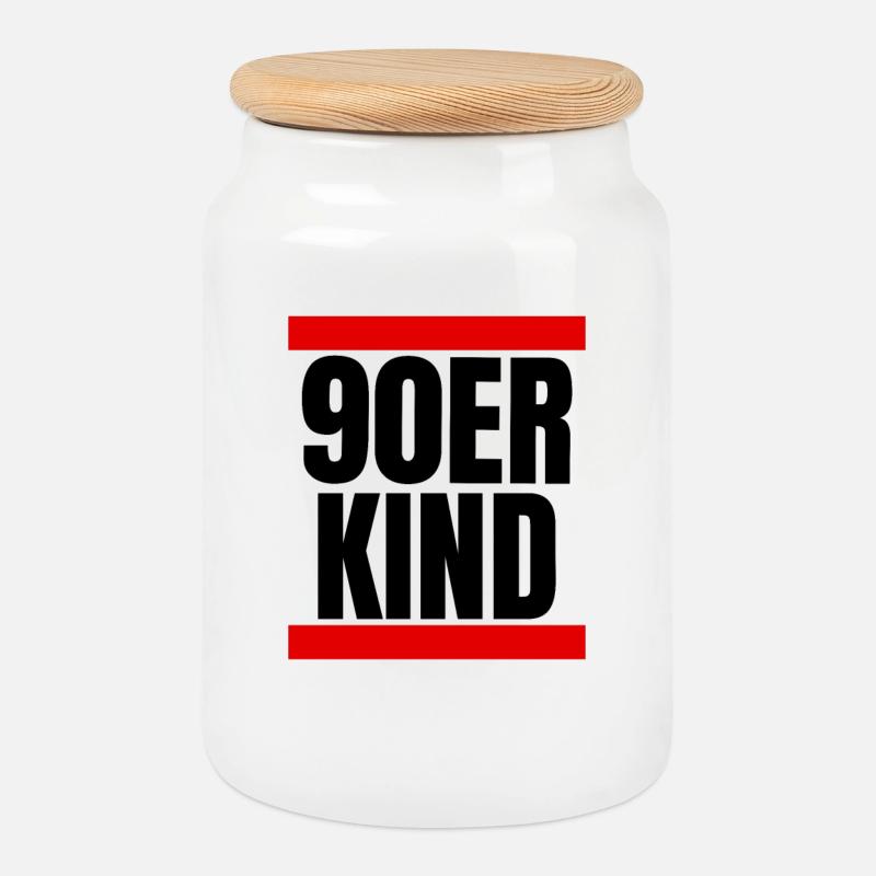 90er Kind - Keksdose mit Holzdeckel - Weiß