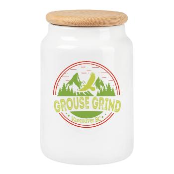 Grouse Grind Vancouver BC Canada Sentier de randonnée Moun - Boîte à biscuits avec couvercle en bois - blanc - Devant