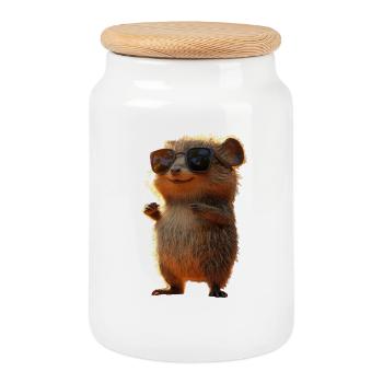 Quokka Be Quokka Heureux Australie Sourire Quokkas - Boîte à biscuits avec couvercle en bois - blanc - Devant