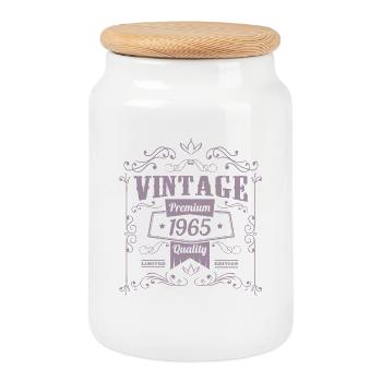 Millésime d’anniversaire Millésime 1965 - Boîte à biscuits avec couvercle en bois - blanc - Devant