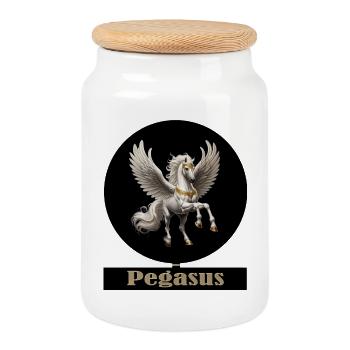Pegasus Winged Horse Majesty - Cookie Jar with Wooden Lid - white - Front