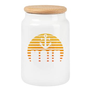 Moin Hamburg Anker Hamburger Hafen Fan Stadt HH - Boîte à biscuits avec couvercle en bois - blanc - Devant