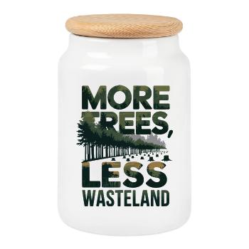Plus d’arbres Moins de friches Conservation de la nature - Boîte à biscuits avec couvercle en bois - blanc - Devant