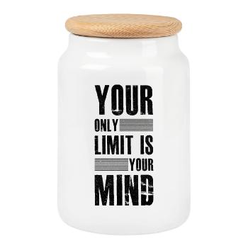 your only limit is your mind - Cookie Jar with Wooden Lid - white - Front