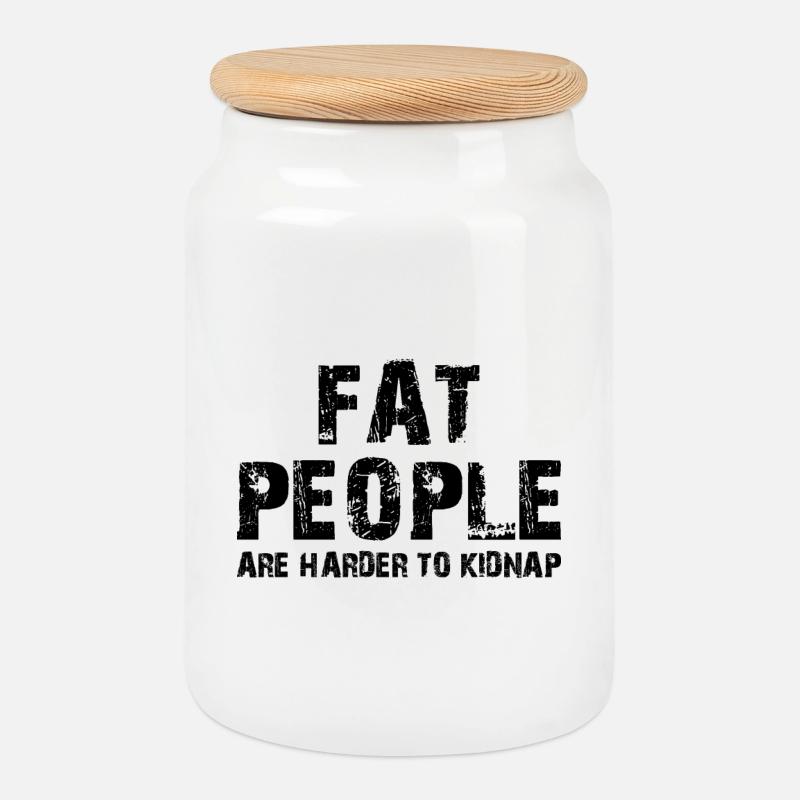 les gros sont plus difficiles à kidnapper - Boîte à biscuits avec couvercle en bois - blanc