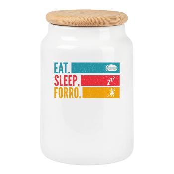 Eat Sleep Forró Repeat - Cookie Jar with Wooden Lid - white - Front