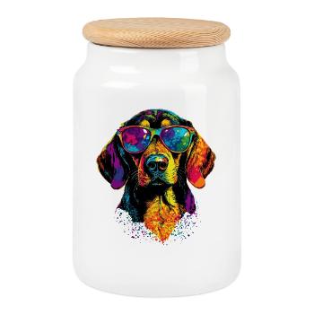 Beagle Welpe Beagles Süßer Hund English Beagle - Keksdose mit Holzdeckel - Weiß - Vorne