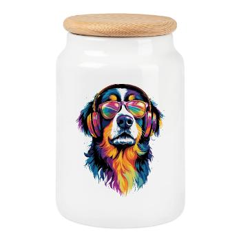Bouvier bernois Chiens mignons Bouvier suisse - Boîte à biscuits avec couvercle en bois - blanc - Devant