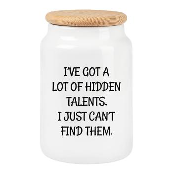 I've got a lot of hidden talents I just can't find - Keksdose mit Holzdeckel - Weiß - Vorne