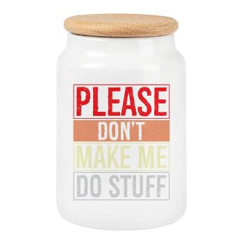 S’il te plaît, ne me fais pas faire des trucs - Boîte à biscuits avec couvercle en bois - blanc - Devant