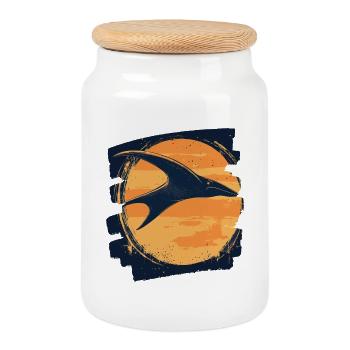 Manta Rochen Retro - Keksdose mit Holzdeckel - Weiß - Vorne