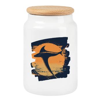 Manta Rochen Retro - Keksdose mit Holzdeckel - Weiß - Vorne