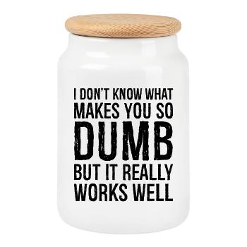 I don't know what makes you so dumb but it really - Keksdose mit Holzdeckel - Weiß - Vorne