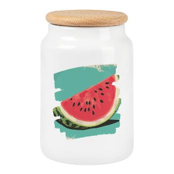 Wassermelone - Keksdose mit Holzdeckel - Weiß - Vorne