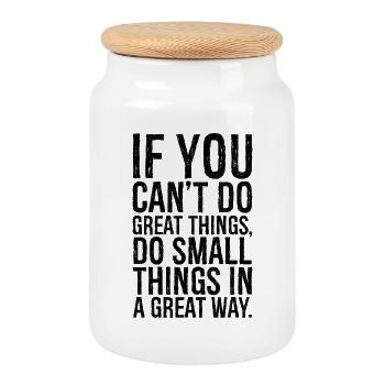 if you can't do great things do small things great - Keksdose mit Holzdeckel - Weiß - Vorne