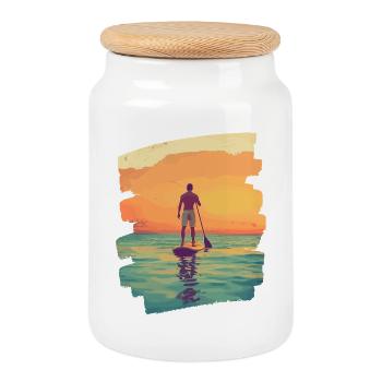 Stand-up-paddle SUP - Keksdose mit Holzdeckel - Weiß - Vorne