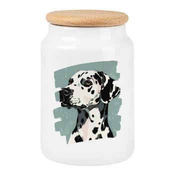 Dalmatian - Cookie Jar with Wooden Lid - white - Front