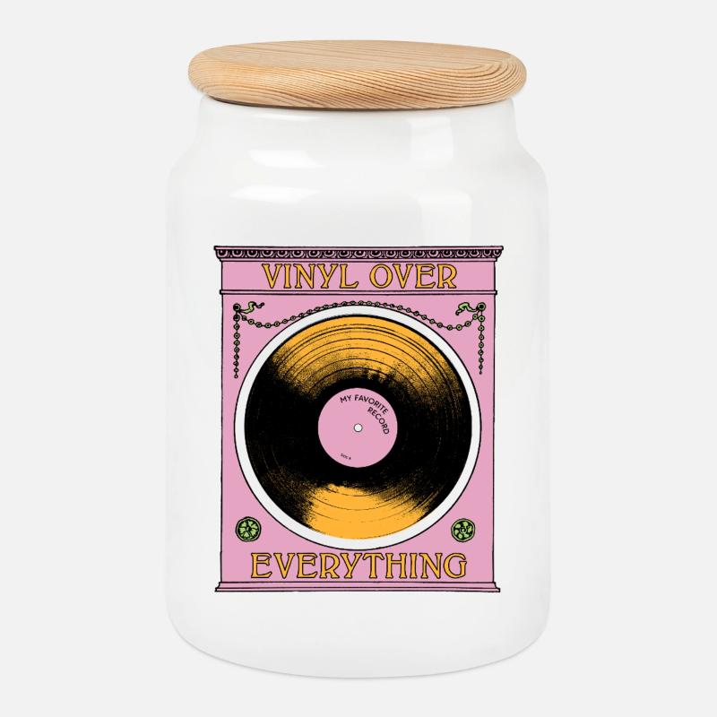 Vinyl Before Everything - Keksdose mit Holzdeckel - Weiß