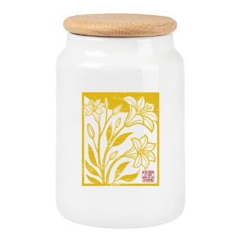 Blumen - Frühling - Be the sunshine - Spruch - Keksdose mit Holzdeckel - Weiß - Vorne