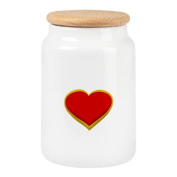 Herz Herzen Liebe Romantik Beziehung - Keksdose mit Holzdeckel - Weiß - Vorne