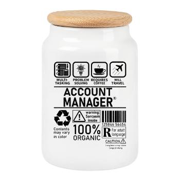 Account Manager Multi Tasking Problem Solving - Cookie Jar with Wooden Lid - white - Front