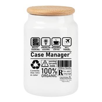 Case Manager multi tasking problem solving require - Cookie Jar with Wooden Lid - white - Front