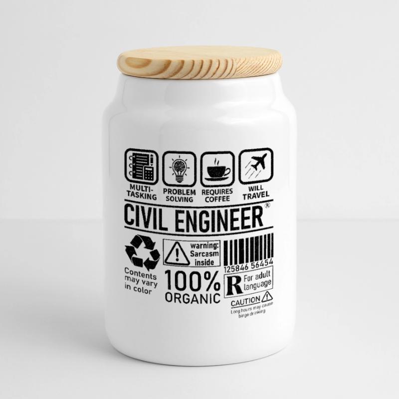 Civil Engineer multi tasking problem solving Keksdose mit Holzdeckel