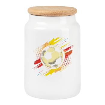 Fußball Vintage - Keksdose mit Holzdeckel - Weiß - Vorne