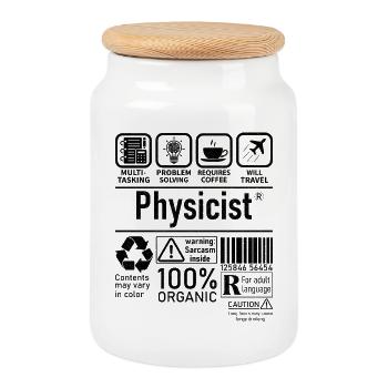 Physicist Specialist multi tasking problem solving - Cookie Jar with Wooden Lid - white - Front