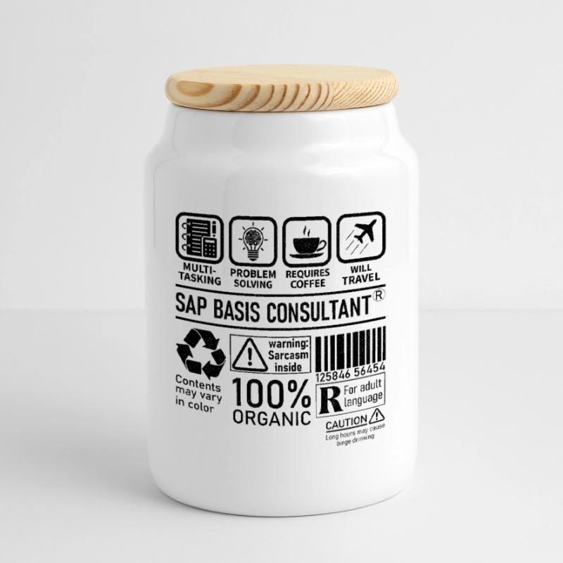 Sap Basis Consultant multi tasking problem solving Cookie Jar with Wooden Lid