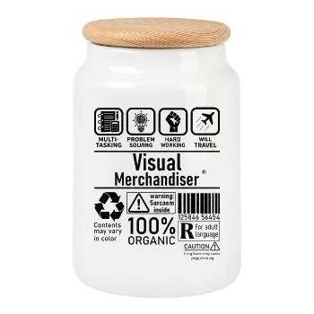 Visual Merchandiser multi tasking problem solving - Cookie Jar with Wooden Lid - white - Front