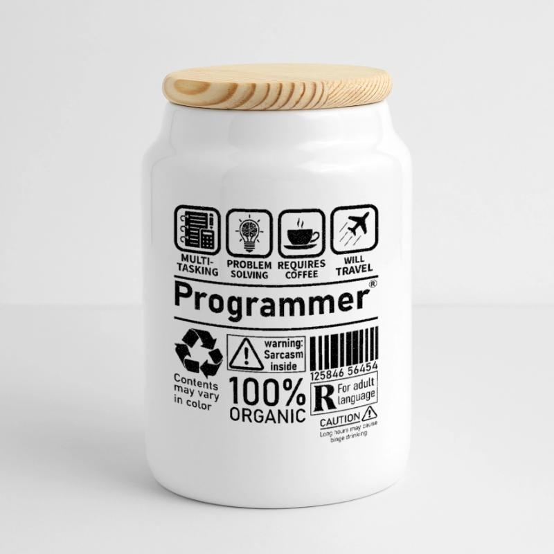 Programmeur multitâche, la résolution de problèmes nécessite Boîte à biscuits avec couvercle en bois