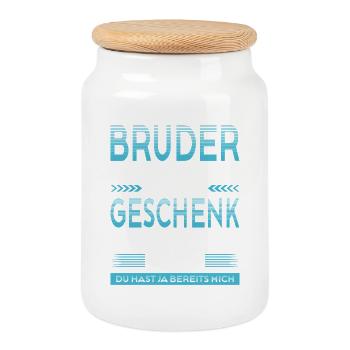 Bruder Bester Bruder Der Welt Geschenke - Keksdose mit Holzdeckel - Weiß - Vorne