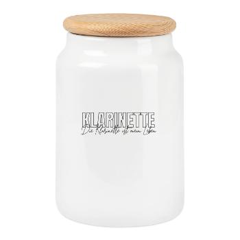 Die Klarinette ist mein Leben - Klarinettistin - Keksdose mit Holzdeckel - Weiß - Vorne