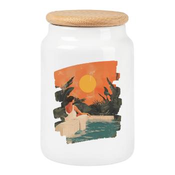 Relax Meditation Selfcare Me-Time - Keksdose mit Holzdeckel - Weiß - Vorne